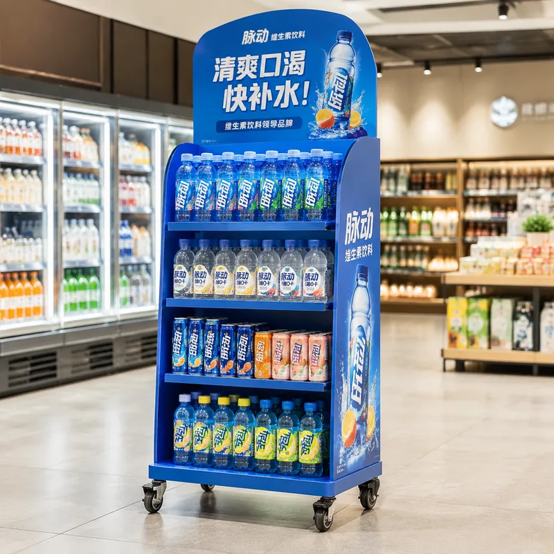 可移动万向轮促销架 北京促销场景货架